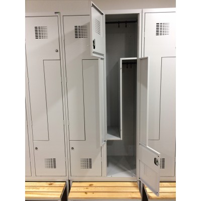 Металлический шкаф с дверцей L 2 отделения 180x30x50